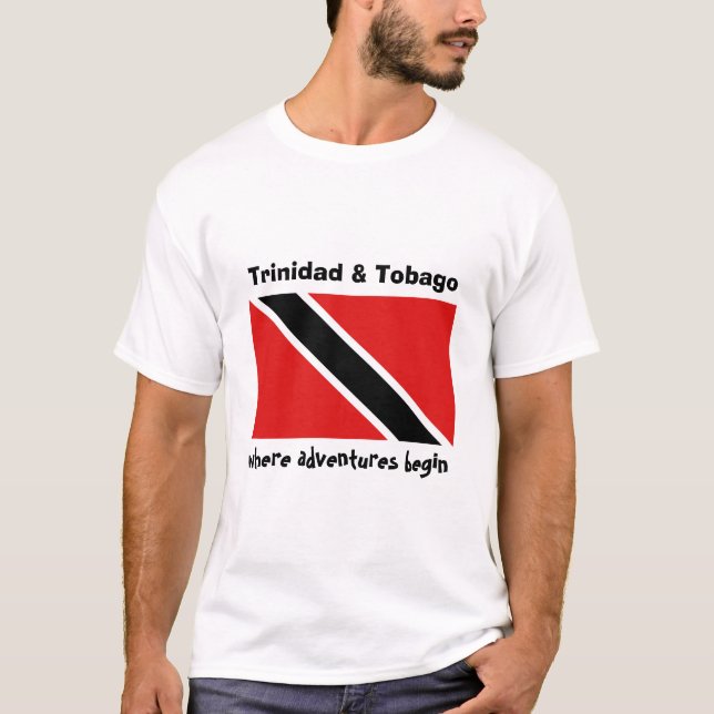 Camiseta Bandeira de Trinidad and Tobago + Mapa + T-shirt (Frente)