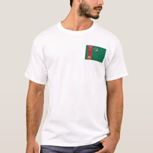 Camiseta Bandeira de Turkmenistan e t-shirt do mapa