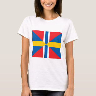 Camiseta Bandeira de união da suecia de Noruega
