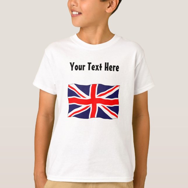 Camiseta Bandeira de Union Jack - customizável com seu (Frente)