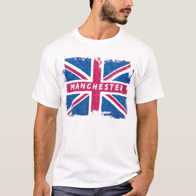 Camiseta Bandeira de Union Jack do reino do Manchester (Frente)