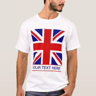 Camiseta Bandeira de Union Jack mais seu texto