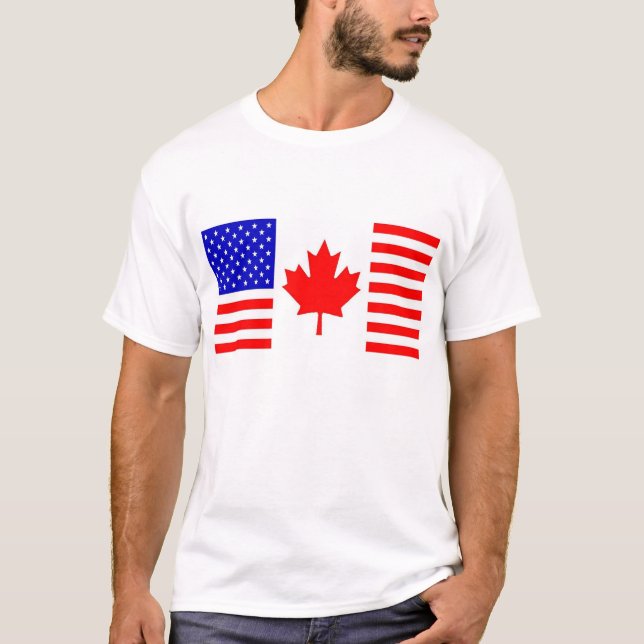 Camiseta Bandeira de US/Canada (Frente)