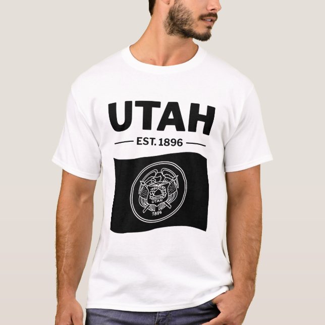 Camiseta bandeira de Utah EUA (Frente)