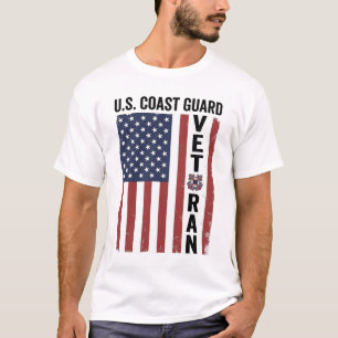 Camiseta Bandeira de Veterano da Guarda Costeira Design Vet