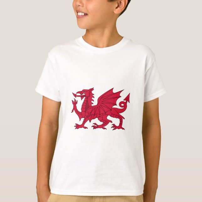 Camiseta Bandeira de Wales - o dragão vermelho - Baner (Frente)