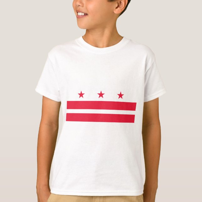 Camiseta Bandeira de Washington D.C. (distrito de Columbia) (Frente)