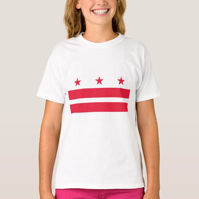 Camiseta Bandeira de Washington D.C. (distrito de Columbia) (Frente)