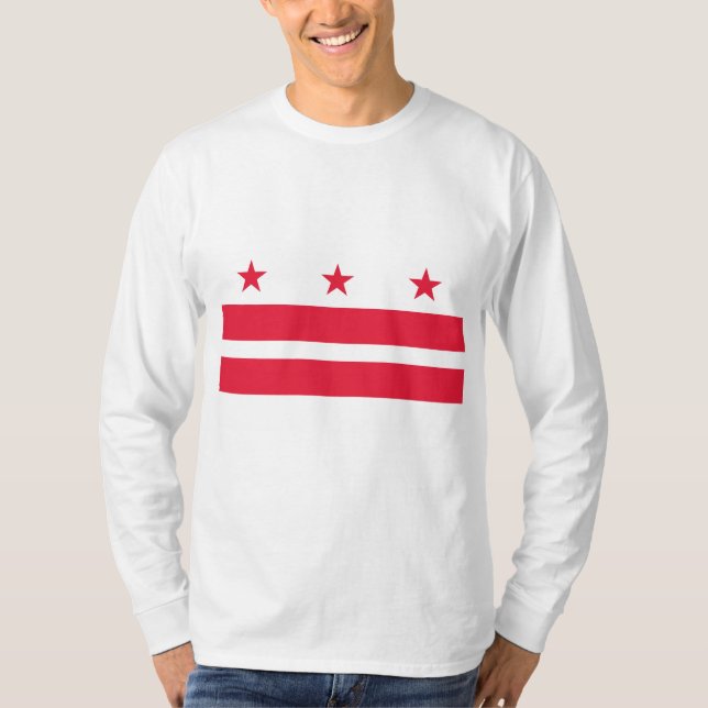 Camiseta Bandeira de Washington D.C. (distrito de Columbia) (Frente)