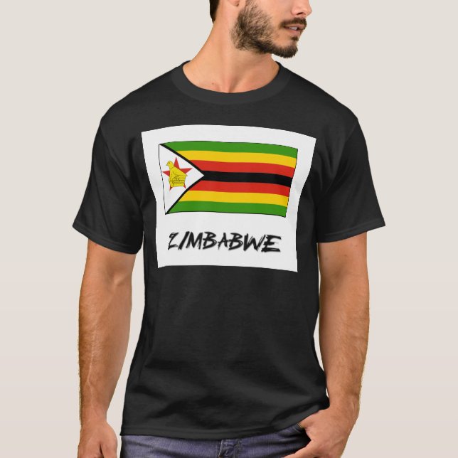 Camiseta Bandeira de Zimbabwe (Frente)
