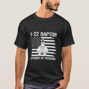 Camiseta Bandeira Defensora da Liberdade F-22 Raptor Caça d
