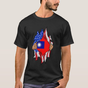 Camiseta Bandeira Dentro de Sangue de Taiwan Orgulhosa