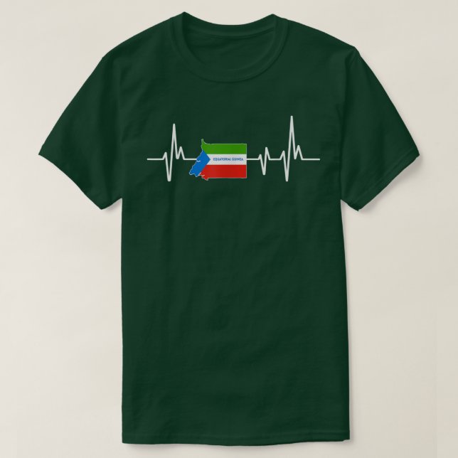 Camiseta Bandeira Design da Guiné Equatorial com pulsação (Frente do Design)