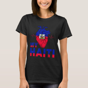 Camiseta Bandeira Dia Haitiano Vintage Amor Coração Patrimô
