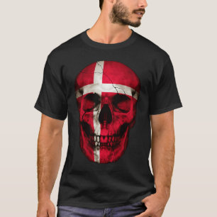 Camiseta Bandeira Dinamarca Crânio Raízes Dinamarquesas Pat