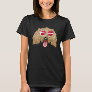Camiseta Bandeira Dinamarquesa Cão Galgo Italiano Dinamarca