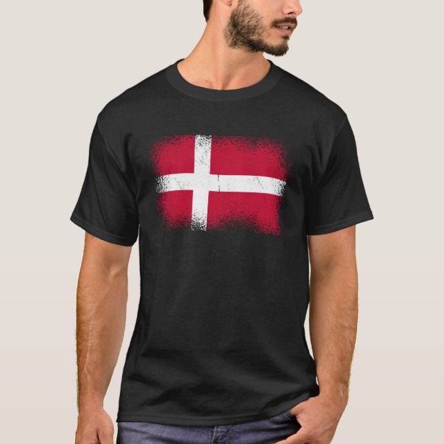 Camiseta Bandeira dinamarquesa Dinamarca (Frente)