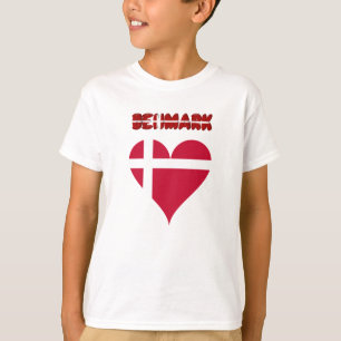 Camiseta Bandeira dinamarquesa do coração