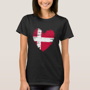 Camiseta Bandeira Dinamarquesa do Coração