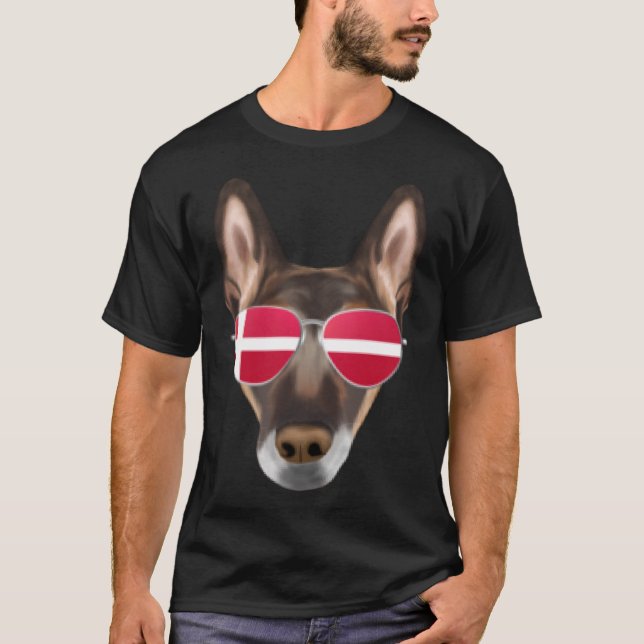 Camiseta Bandeira Dinamarquesa Malinoi Dog Denmark Pocket (Frente)