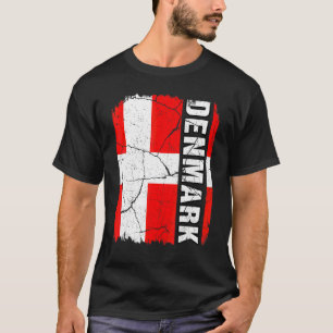 Camiseta Bandeira Dinamarquesa Vintage Orgulho Dinamarca Ra