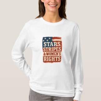 Camiseta Bandeira Distendida com Estrelas, Listras e Direit