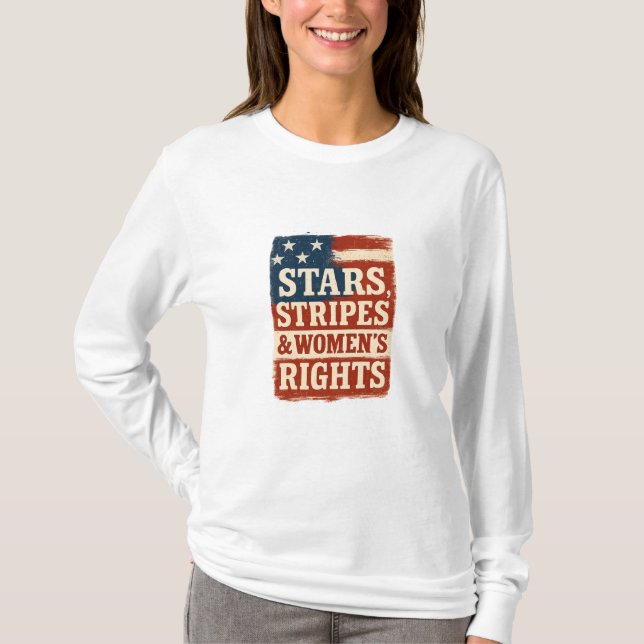 Camiseta Bandeira Distendida com Estrelas, Listras e Direit (Frente)