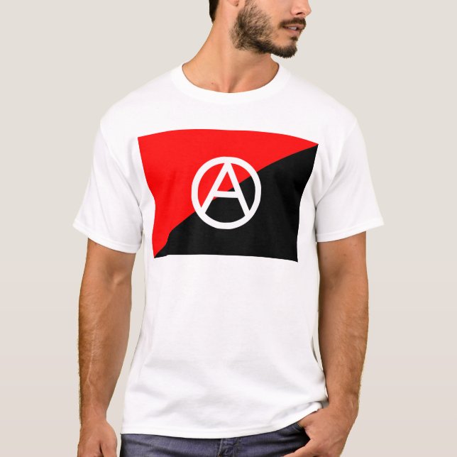 Camiseta Bandeira do anarquista com símbolo de A (Frente)
