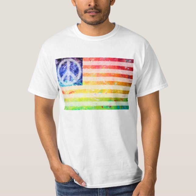 Camiseta Bandeira do anormal da paz do Hippie (Frente)