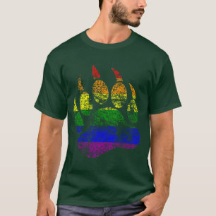 Camiseta Bandeira do Arco-íris da Pata do Urso GAY BEAR Dis