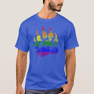 Camiseta Bandeira do Arco-íris da Pata do Urso GAY BEAR Dis