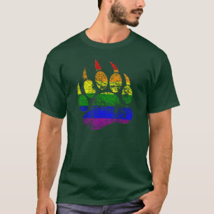 Camiseta Bandeira do Arco-íris da Pata do Urso GAY BEAR Dis