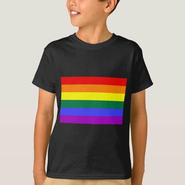 Camiseta Bandeira do arco-íris de LGBT (Frente)