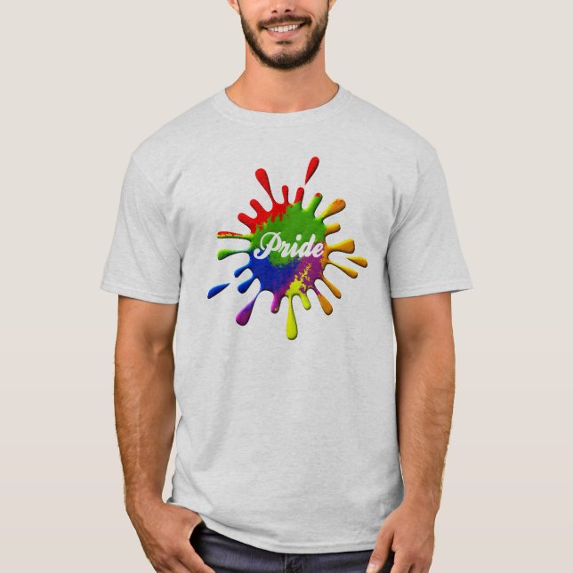 Camiseta Bandeira do Arco-íris do Orgulho Gay (Frente)
