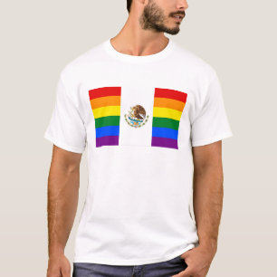 Camiseta Bandeira do arco-íris do orgulho gay de México
