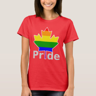 Camiseta Bandeira do Arco-íris do Orgulho Gay do Canadá Fol