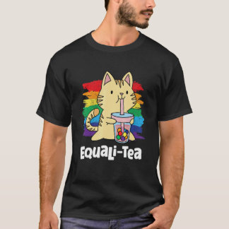 Camiseta Bandeira do Arco-íris do Orgulho Gay do Gato de Bo