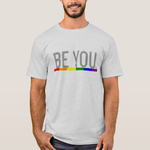 Camiseta Bandeira do arco-íris do Orgulho Gay seja você