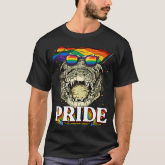 Camiseta Bandeira do Arco-íris Lgbt Crocodilo Orgulho Gay L