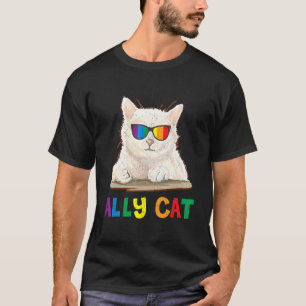 Camiseta Bandeira do Arco-íris Orgulho Aliado Gato Lgbt Gay