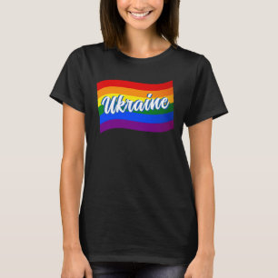 Camiseta Bandeira do arco-íris Ucrânia Orgulho gay LGBT na 