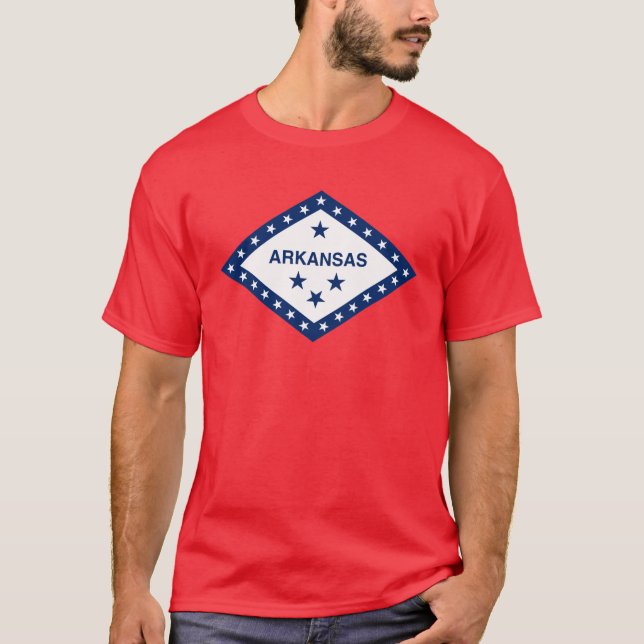 Camiseta Bandeira do Arkansas, selo do Estado americano T-S (Frente)