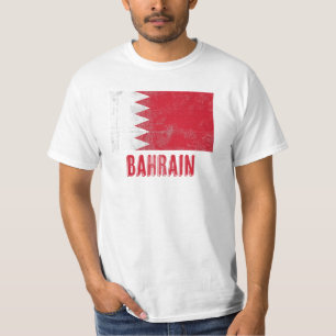 Camiseta Bandeira do Bahrein com aparência "Grunge".