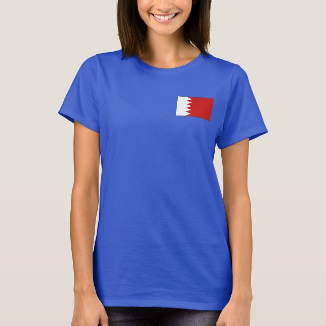 Camiseta Bandeira do Bahrein e map-t-shirt (Frente)
