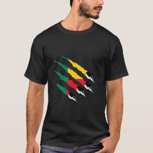 Camiseta Bandeira do Benim EUA América Sou Ambos Beninense