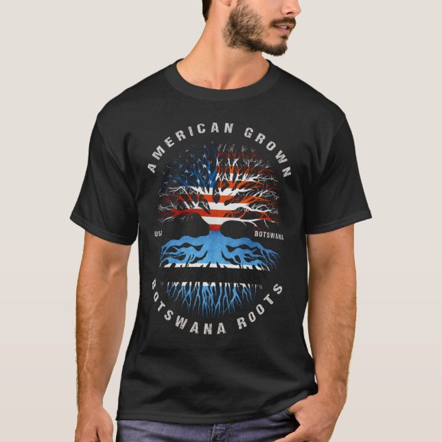 Camiseta Bandeira do Botsuana Crescente Americano (Frente)