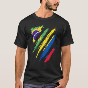 Camiseta Bandeira do Brasil Colômbia Cultivado Patriota Paí