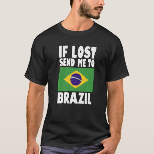 Camiseta Bandeira do Brasil Design Se perdido me envie para