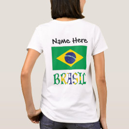Camiseta Bandeira do Brasil e Brasil Come o Nome