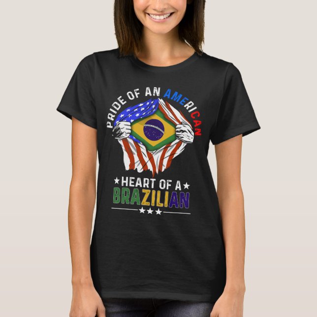 Camiseta Bandeira do Brasil no País Exterior Brasileiro (Frente)